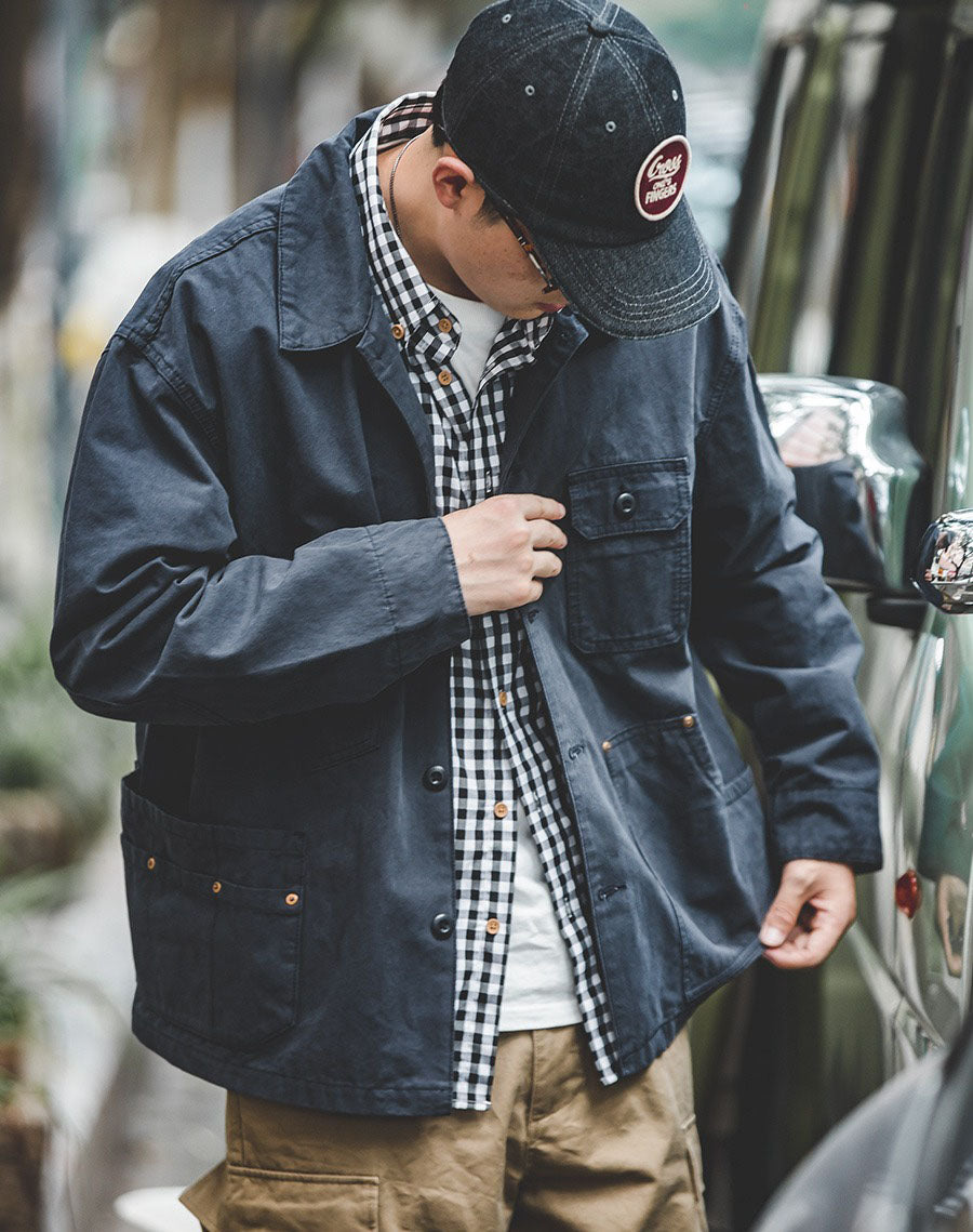 Tooling Retro Asymmetrical Pocket Hunting Men's Coat - Harmony Gallery