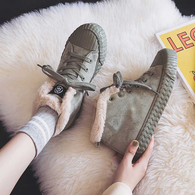 High-Top All-Match Trendy Cotton Winter Women's Boots - Harmony Gallery