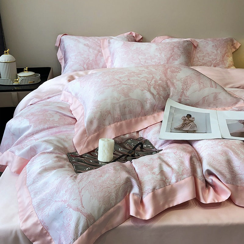 Light Luxury High-End Tencel Four-Piece Summer Bed Set - Harmony Gallery