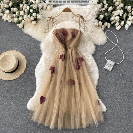 Fairy Mesh Celebrity Sexy Mid-Length Trendy Women's Dress - Harmony Gallery