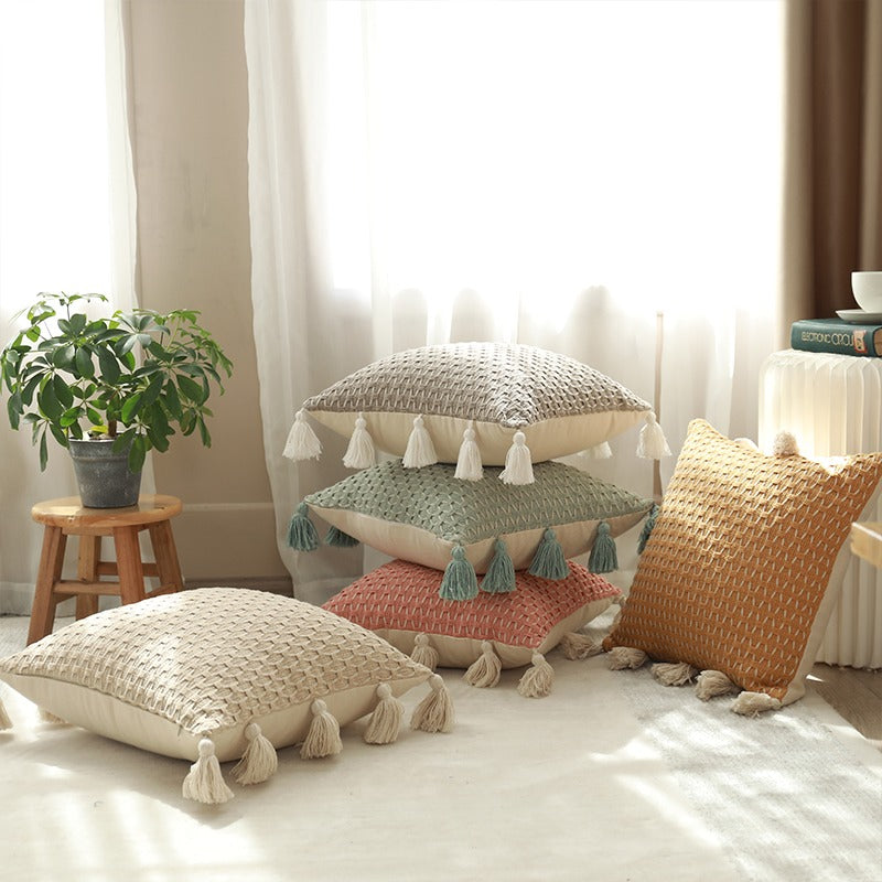 Nordic Style Cotton Knitted Pillow Decoration Sofa Cushion - Harmony Gallery