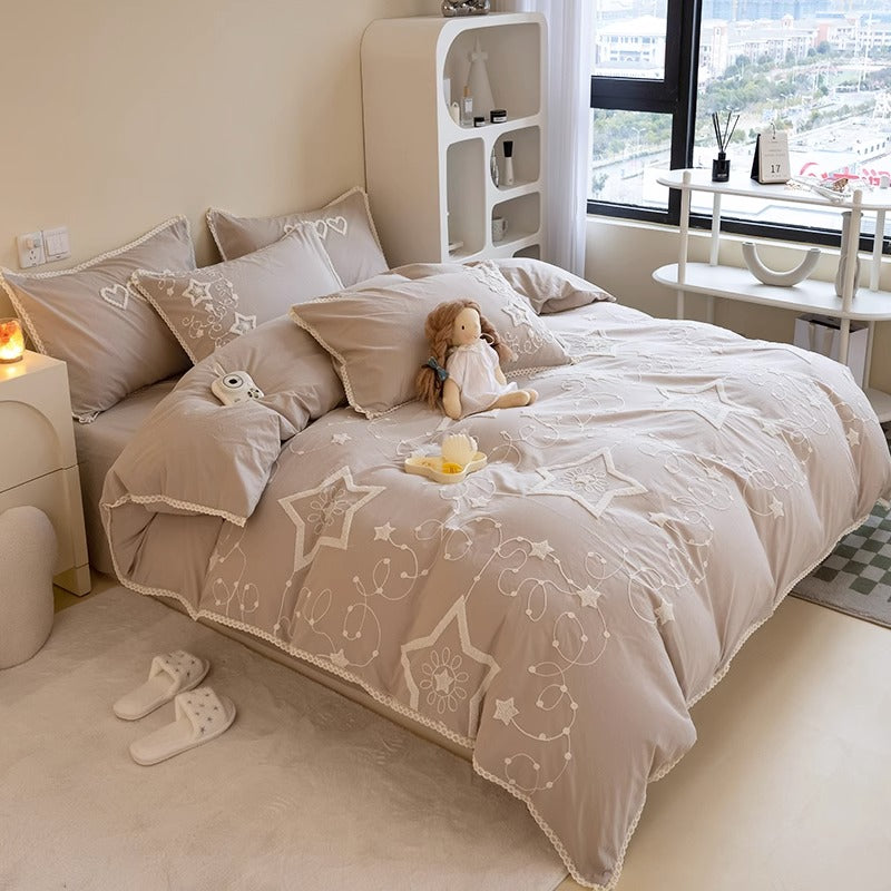 Light Luxury Cotton Four-Piece Set Fresh Princess Bed Sheet - Harmony Gallery