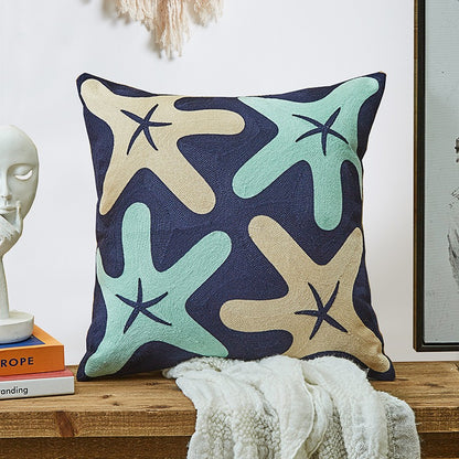 Nordic Ocean Cotton Embroidery Living Room Sofa Cushion - Harmony Gallery