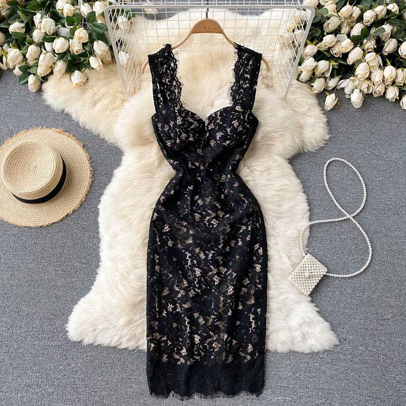 Sexy Nightclub Mid-Length Summer Lace Women's Dress - Harmony Gallery