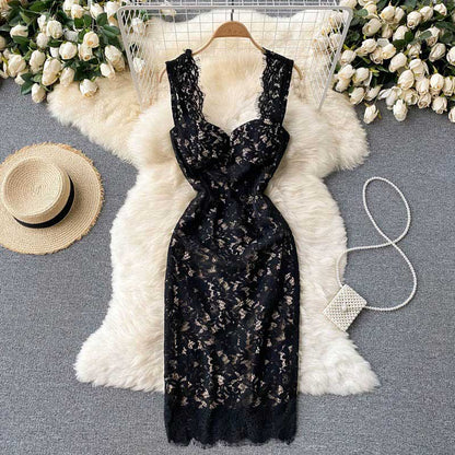Sexy Nightclub Mid-Length Summer Lace Women's Dress - Harmony Gallery