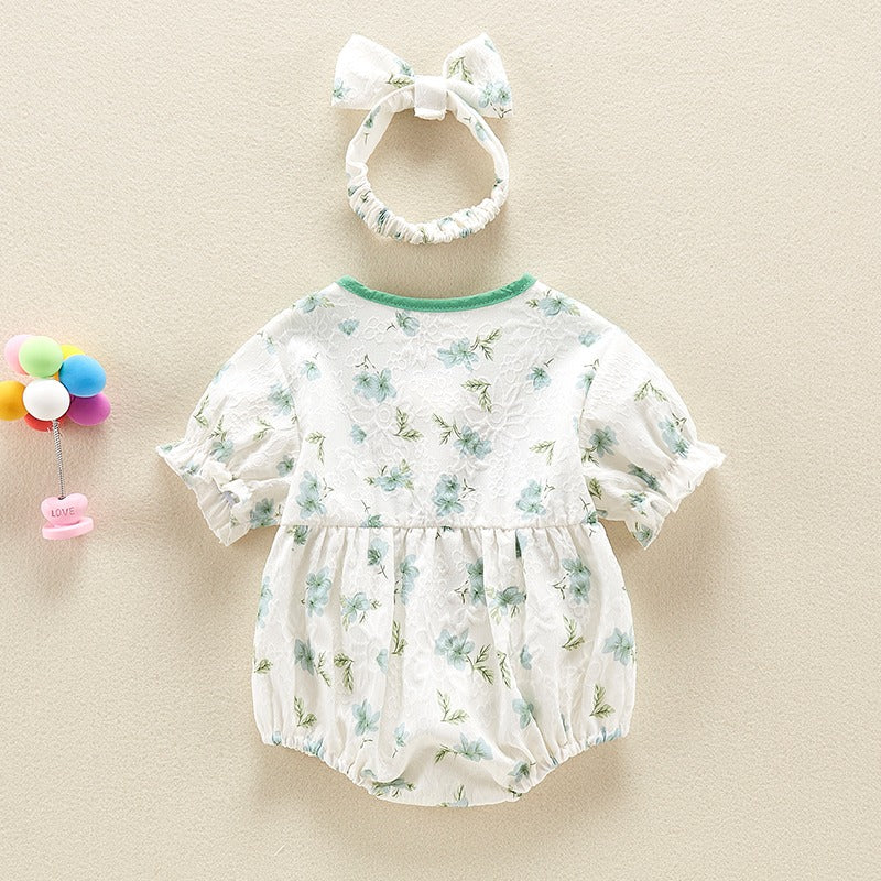 Summer Thin Cotton One-Piece Newborn Baby Girl's Romper - Harmony Gallery