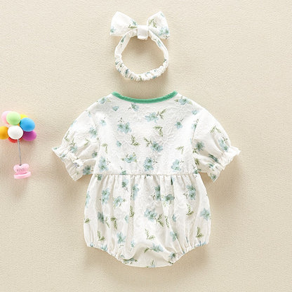 Summer Thin Cotton One-Piece Newborn Baby Girl's Romper - Harmony Gallery