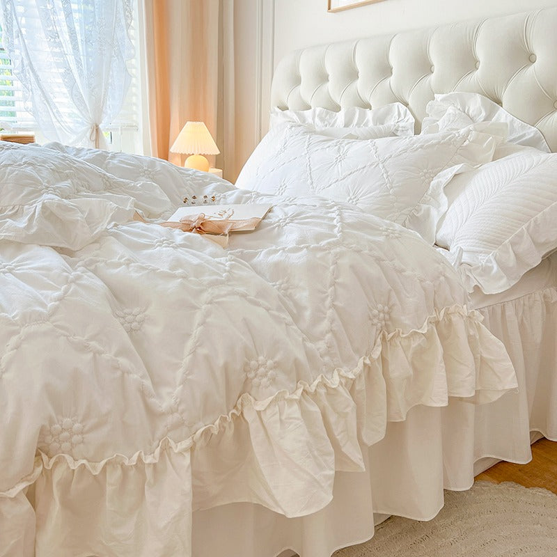 French Princess Washed Cotton Four-Piece Bed Set - Harmony Gallery