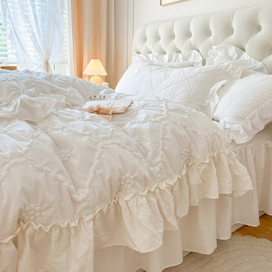 French Princess Washed Cotton Four-Piece Bed Set - Harmony Gallery