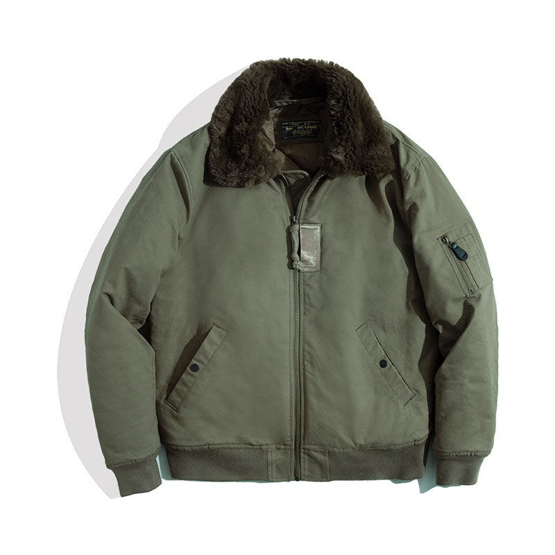 American B15 Bomber Air Force Pilot Fur Collar Men's Jacket - Harmony Gallery