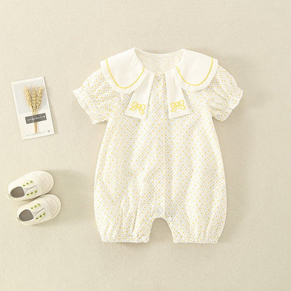 Thin Summer Bodysuit Cotton Short-Sleeved Baby Girl's Romper - Harmony Gallery