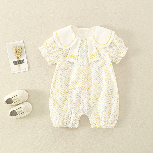 Thin Summer Bodysuit Cotton Short-Sleeved Baby Girl's Romper - Harmony Gallery