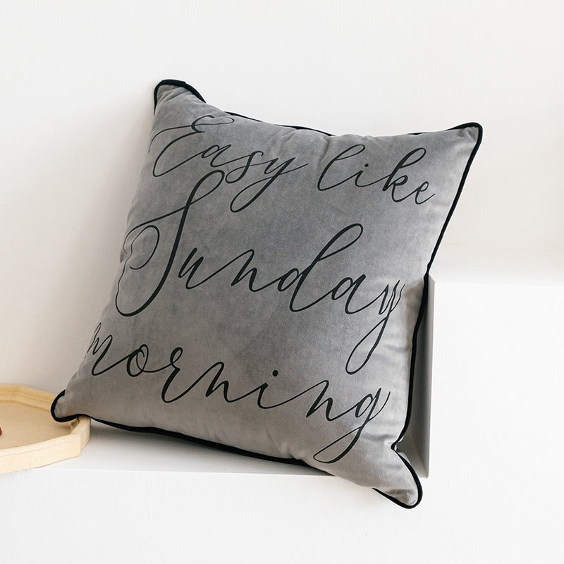 Nordic Letter Printing Living Room Sofa Home Cushion - Harmony Gallery