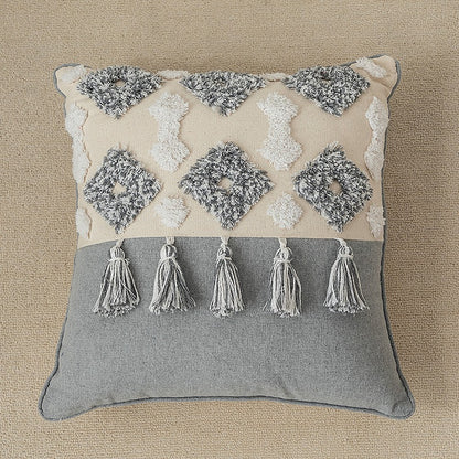 Handmade Cotton Moroccan Tufted Pillow Sofa Cushion - Harmony Gallery