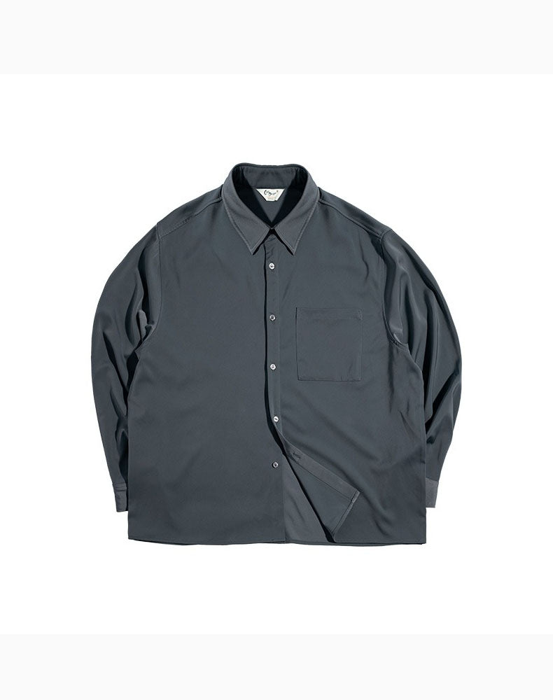 American Retro Satin Loose Ice Silk Drape Men's Shirt - Harmony Gallery