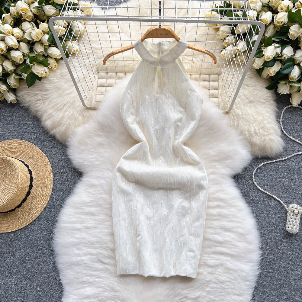 Celebrity Halter Neck Sleeveless Slim High-End Women's Dress - Harmony Gallery