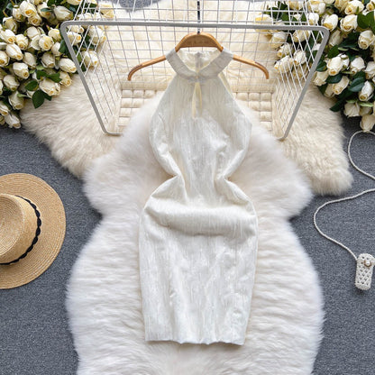 Celebrity Halter Neck Sleeveless Slim High-End Women's Dress - Harmony Gallery