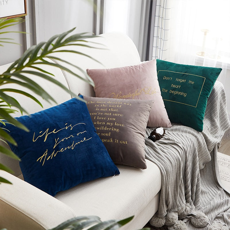 Nordic Light Luxury Velvet Sofa Living Room Cushion - Harmony Gallery