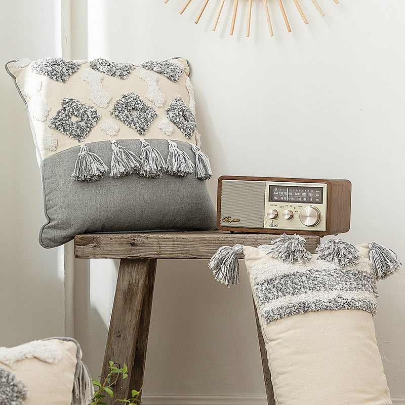 Handmade Cotton Moroccan Tufted Pillow Sofa Cushion - Harmony Gallery