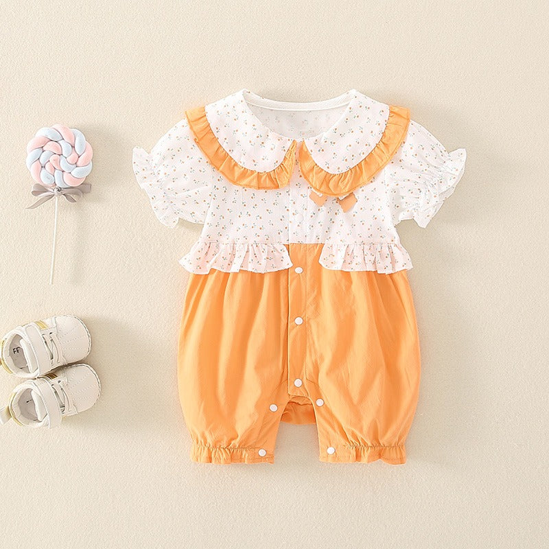Cute Cotton Summer Short Sleeves Baby Girl Romper - Harmony Gallery