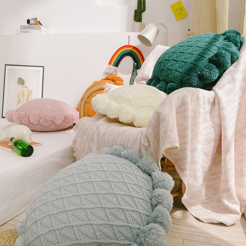 Cute Knitted Nordic Sunflower Balcony & Sofa Futon Cushion - Harmony Gallery
