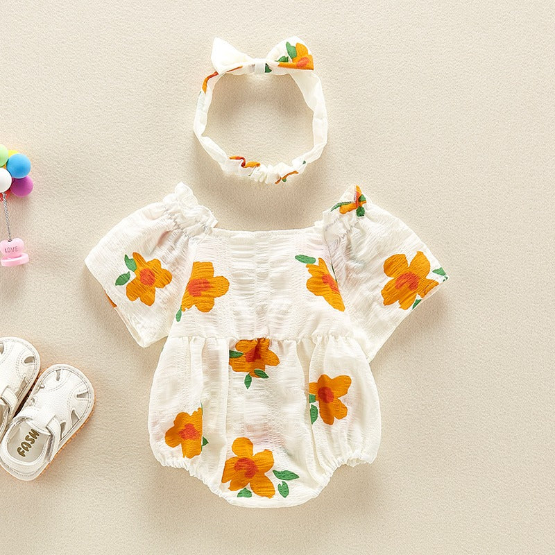Summer One-Piece Cute Banquet Baby Girl's Romper - Harmony Gallery