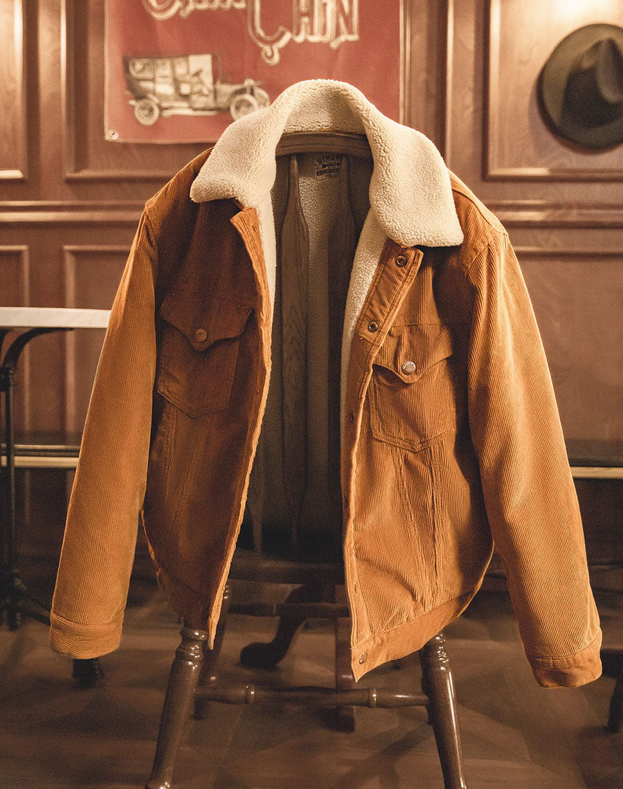 American Retro Corduroy Lamb Wool Padded Men's Coat - Harmony Gallery