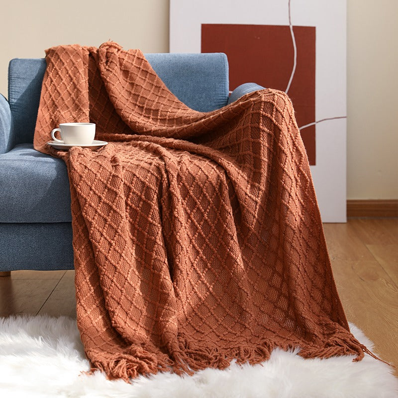 Four Seasons Knitted Bedroom Decorative Sofa Blanket - Harmony Gallery