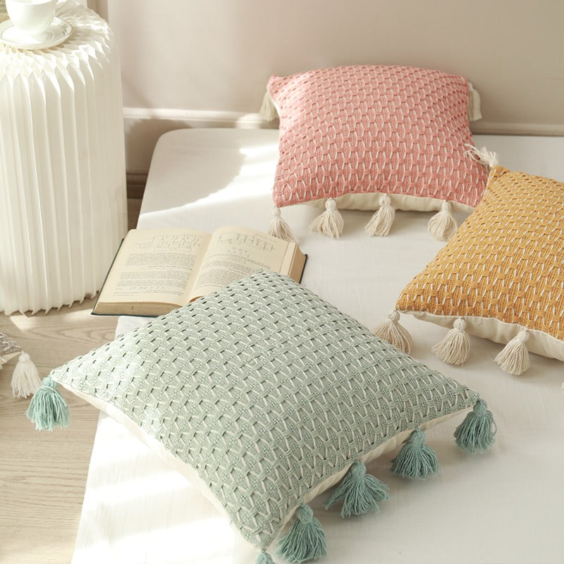 Nordic Style Cotton Knitted Pillow Decoration Sofa Cushion - Harmony Gallery