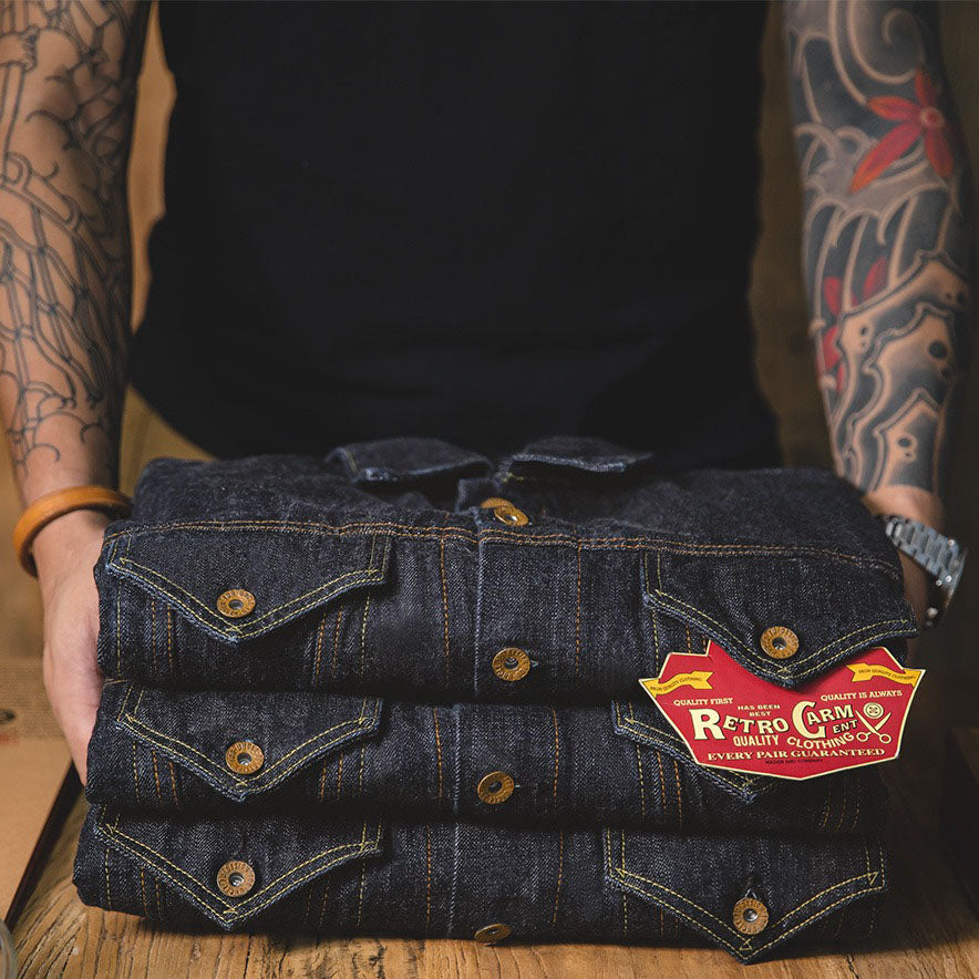 Tooling Retro TYPE III Denim Locomotive Slim Men's Coat - Harmony Gallery