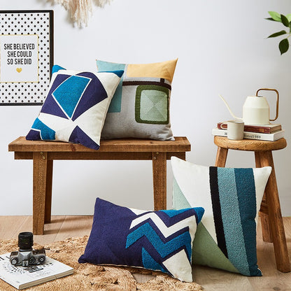 Nordic Cotton Towel Embroidery Living Room Sofa Cushion - Harmony Gallery