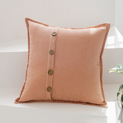 Cotton Linen Coconut Button Living Room Sofa Cushion - Harmony Gallery