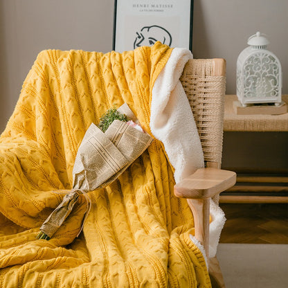 Princess Wind Knitted Tassel Plus Velvet Towel Sofa Blanket - Harmony Gallery