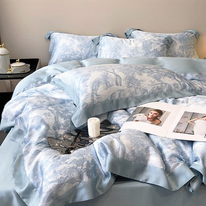 Light Luxury High-End Tencel Four-Piece Summer Bed Set - Harmony Gallery