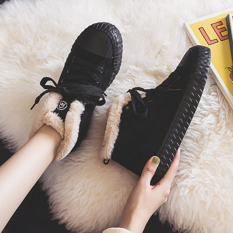 High-Top All-Match Trendy Cotton Winter Women's Boots - Harmony Gallery