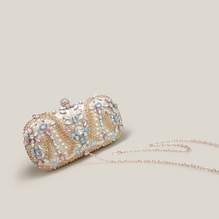 Pastel Rhinestone Banquet High-End Evening Clutch Bag - Harmony Gallery