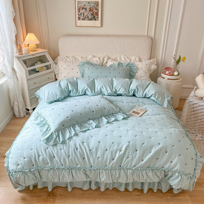 Star & Moon Washed Cotton Four-Piece Bed Set - Harmony Gallery