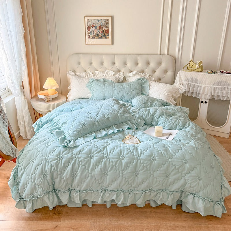 French Princess Washed Cotton Four-Piece Bed Set - Harmony Gallery