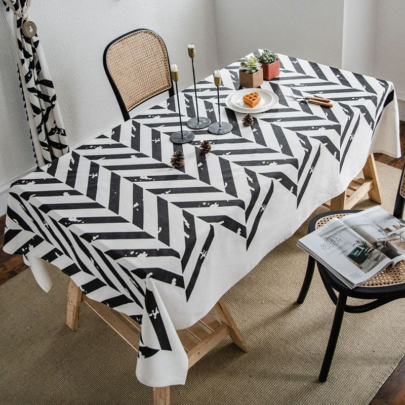 High-Quality Linen Rectangular Nordic Retro Tablecloths - Harmony Gallery