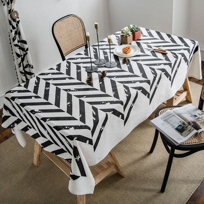 High-Quality Linen Rectangular Nordic Retro Tablecloths - Harmony Gallery