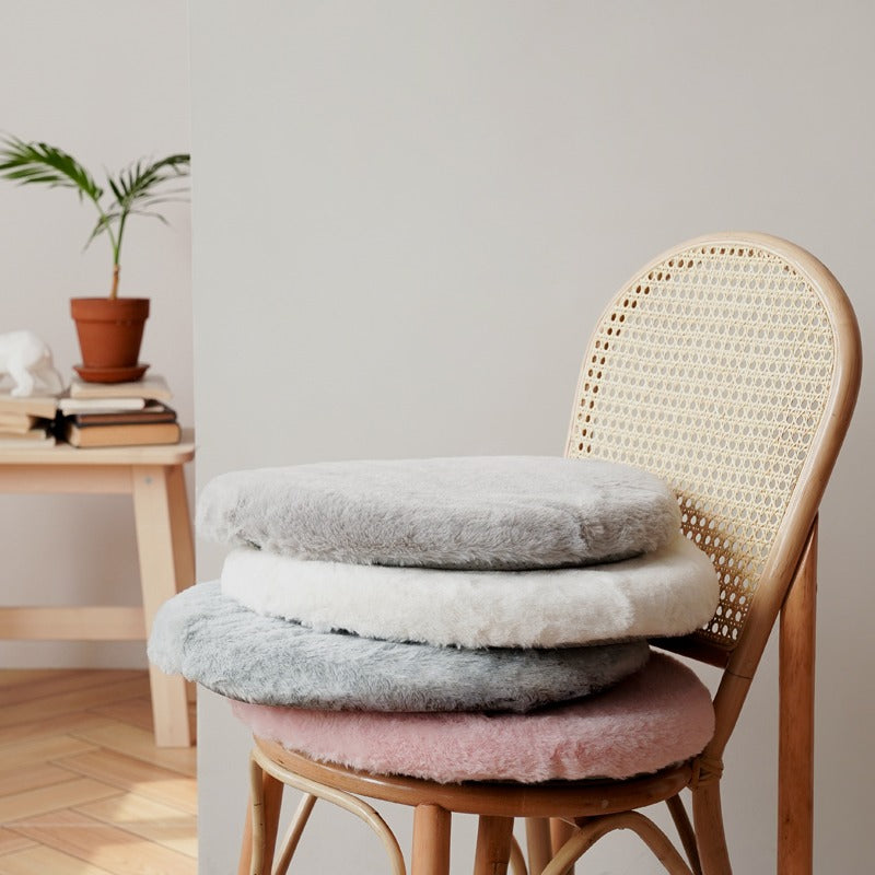 Foam Warm Rabbit Velvet Futon Round Chair Cushion - Harmony Gallery