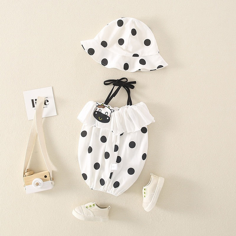 Sling Triangle Summer One-Piece Baby Girl's Romper - Harmony Gallery