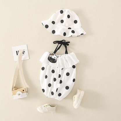 Sling Triangle Summer One-Piece Baby Girl's Romper - Harmony Gallery