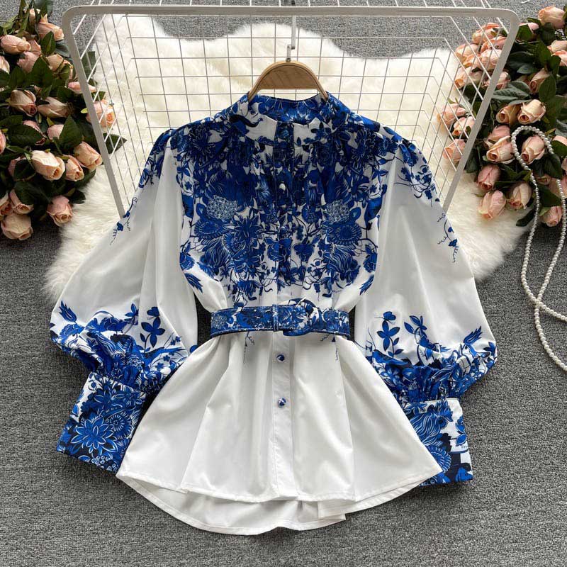 Palace Style Temperament Retro Printed Women's Suits - Harmony Gallery