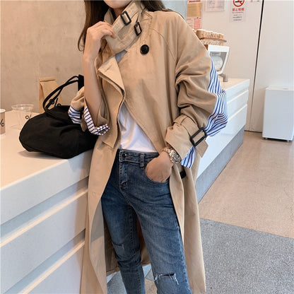 British style Loose Trendy Mid-Length Women's Windbreaker - Harmony Gallery