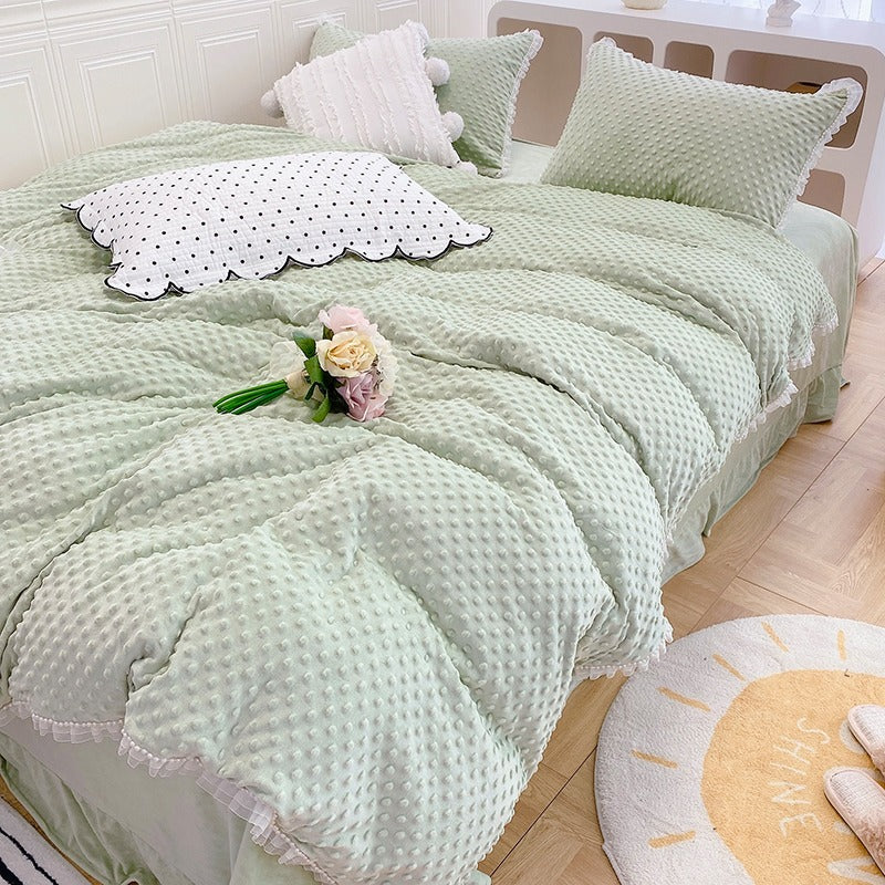 Princess Winter Milk Four-Piece Double-Sided Velvet Bed Set - Harmony Gallery