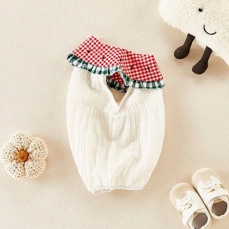 Wrapping Sleeveless Summer Thin Triangle Baby Girl's Romper - Harmony Gallery