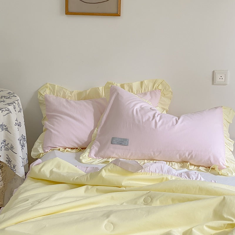 Cotton Heart Cream Cool Air Conditioning Three-Piece Bed Set - Harmony Gallery