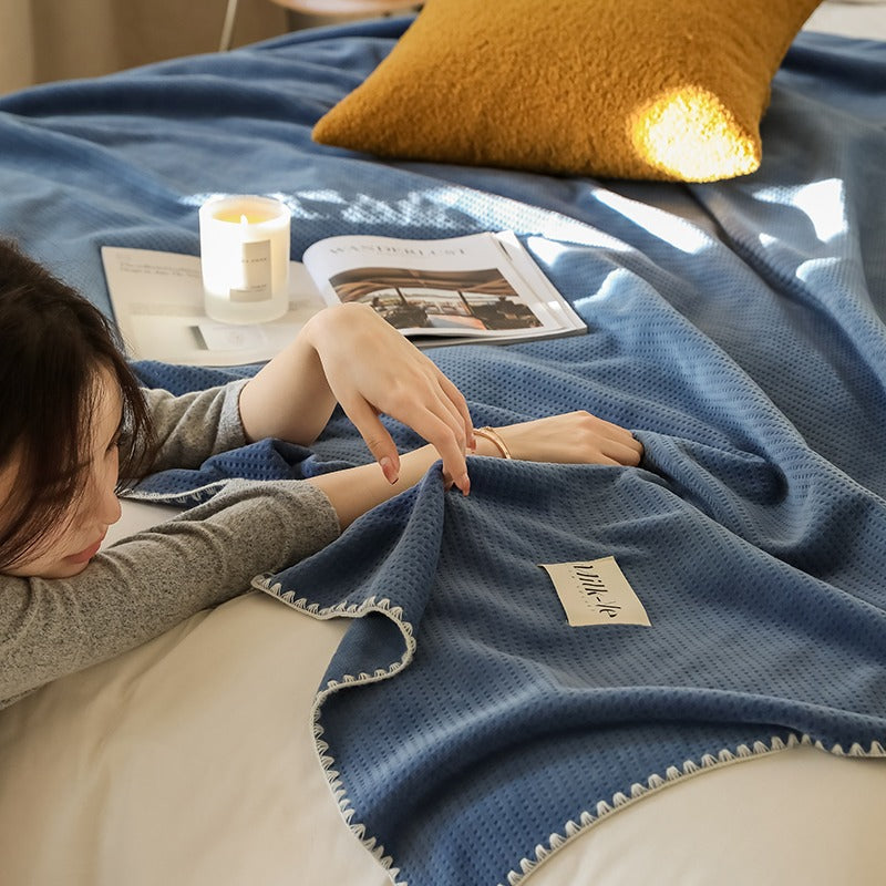 Warm Velvet Double Layer Composite Waffle Fleece Blanket - Harmony Gallery
