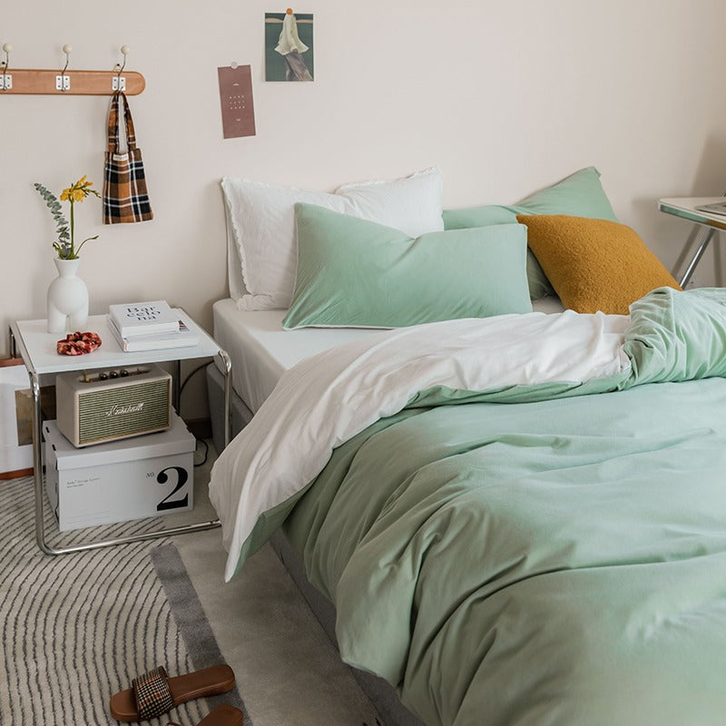 Pure Cotton Skin-Friendly Knitted Four-Piece Breathable Bed Set - Harmony Gallery